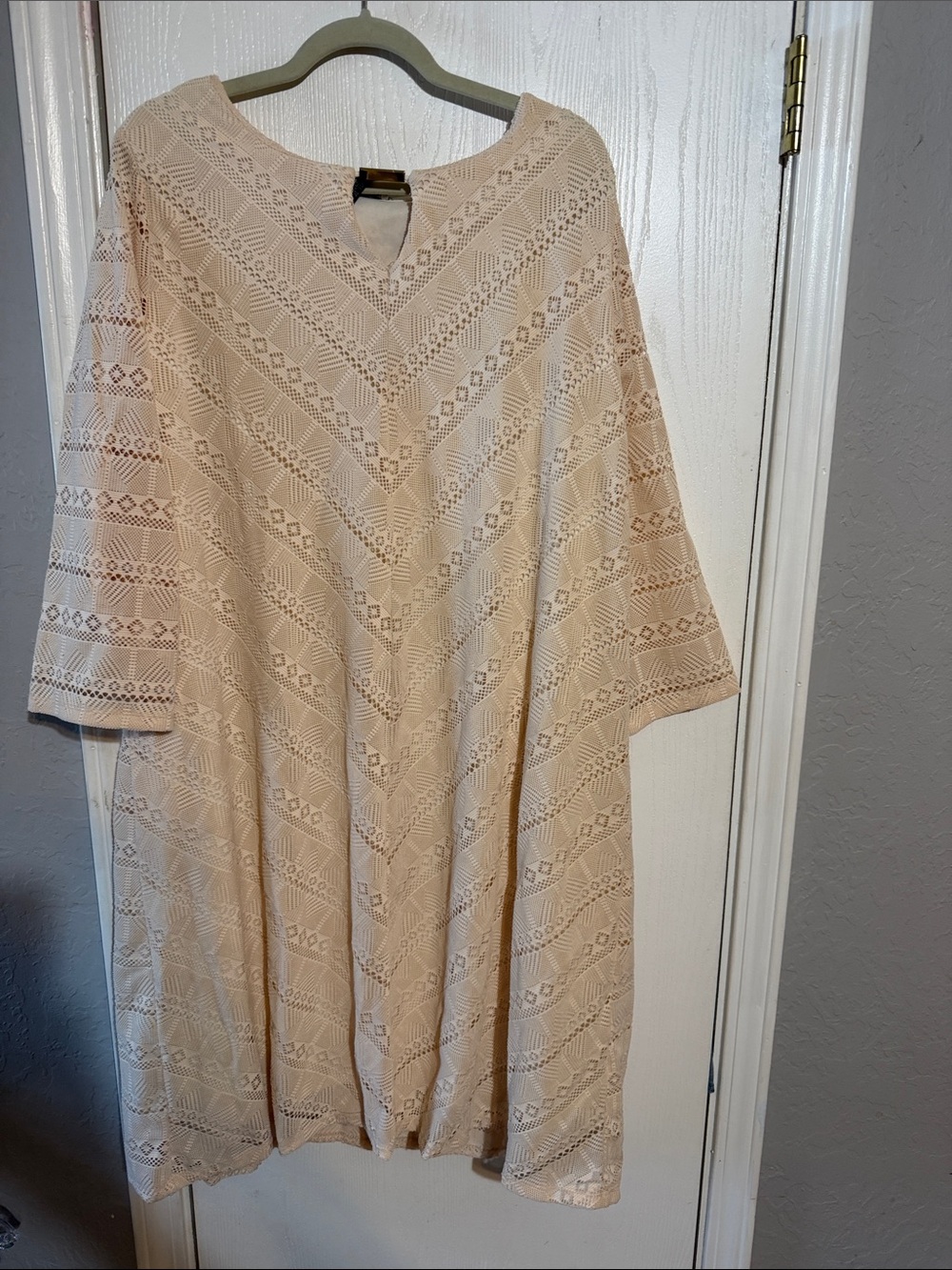 Haani Beige Crochet Midi Dress